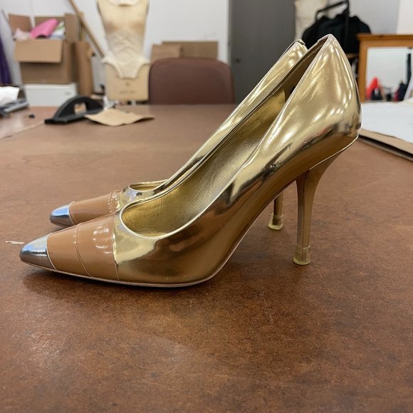 Burberry metallic Annalise Specchio leather pumps - Picture 5 of 8